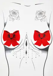 [Pastease] Red Holiday Bow Pasties