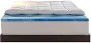 Sleep Innovations 4-inch Dual Layer Mattress Topper - Gel Memory Foam and Plush Fiberfill with Quilted Cover, Made in The USA with a - King Size