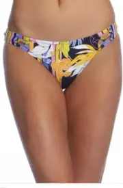 $68 NWT TRINA TURK BAL HARBOUR FLORAL TAB SIDE HIPSTER BIKINI BOTTOM SIZE 4- J25