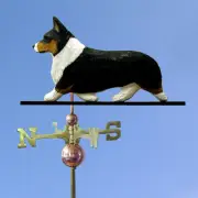 Welsh Corgi Pembroke Hand Carved Hand Painted Basswood Dog Weathervane Tri