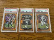 3X 2020 Panini Baker Mayfield, CeeDee Lamb, Jonathan Taylor - Disco Prizm - PSA