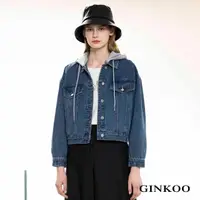 在飛比找momo購物網優惠-【GINKOO 俊克】可拆式連帽牛仔外套