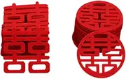 300 Pcs Mini Double Happiness Confetti Chinese Traditional Wedding Decoration Supplies for Wedding Bedding Candy Fruit Plate House Layout
