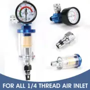 Mini Air Pressure Regulator Gauge Spray Gun & In-Line Water Trap Filter Tool Kit