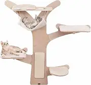 Costway Wall-Mounted Cat Tower, Cat Wall Shelves Furniture w/Hammock, 4 Platforms, Sisal Scratching Mat, Washable Padded Cushions, 5-Level Cat Climber Tree Activity Center for Indoor Cats & Kittens