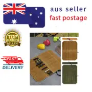 MULTIPURPOSE 7 SLOT CHEF KNIFE ROLL BAG Waxed Canvas Kitchen Knife Storage Bag