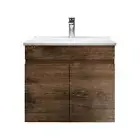 Bathroom Vanity Wall Mounted Cabinet Wall Hung Dark Oak Vanity 600mm With Basin