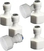 6 Pack Water Filter Fittings, Garden Quick Fitting Connector Adapter for RO System, Aquarium and Water Purifier (1/4" Female Thread-1/4" Hose)