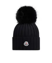 Moncler Pom Pom Embellished Beanie One size black
