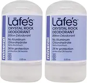 Lafe's Crystal Rock Mini Stick Deodorant (Pack of 2) With Natural Mineral Salts, 2.25 oz Each
