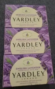 SET OF 3 Yardley English Lavender Bar Soap Lardley London Bars 4.25 oz
