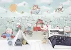 3D City Sun Cycling Elephant Self-adhesive Removeable Wallpaper Wall Mural 558