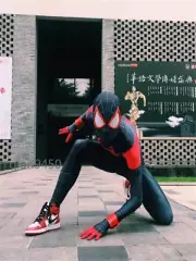 Marvel Into The Spider-Verse Spider Man Miles Morales Cosplay Costume Jumpsuit