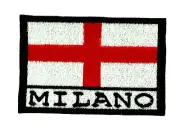 FLAG PATCH PATCHES MILANO MILAN CITY ITALY for BACKPACK IRON ON EMBROIDERED