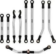 INJORA Stainless Steel Steering Link & High Clearance Chassis Links Set for 1/18 RC Crawler TRX4M High Trail K10 F150