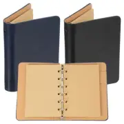 Binder Cover 2pcs A7 Kraft Leather Notebook, Dark Blue / Black