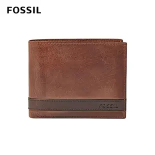 FOSSIL Quinn 真皮大零錢袋男夾-咖啡色 ML3653200