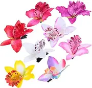 OHPHCALL Artificial Orchid Flower Hairpin Elegant Headband for Beach Wedding Photo Hair Accessories