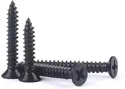 Tapping Screws, 1000PCS M1.7x4/5/6/8/10/12mm Black 304 Stainless Steel Flat Head Cross countersunk Head self-Tapping Screw(M1.7X6 1000PCS)