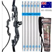 Archery 54" Recurve Bow Hunting SET & 12x ARROWS & QUIVER for Adult / Beginner