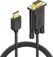FEMORO HDMI to VGA Cable 3ft, HDMI-to-VGA Monitor Cable HDMI Adapter Cord (Male to Male) for Monitor, Computer, Laptop, Desktop, PC, Projector, HDTV and More