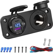 2 in 1 Cigarette Lighter For Golf Cart, Boat, RV USB Type C Type A 12v Connector