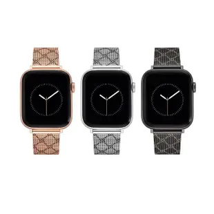 【NINE WEST】Apple watch 經典LOGO不鏽鋼蘋果錶帶(Series 1/2/3/4/5/6/7/8/SE/Ultra/Ultra 2 全系列適用)