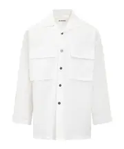 Jil Sander Logo-Tag Long Sleeved Shirt IT48 White