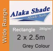 Extra Heavy Duty Shade Sail Gray Rectangle 2mx2.5m, 2x2.5m, 2 by 2.5m 2m by 2.5m