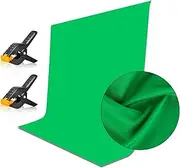 EMART Green Screen Backdrop, 5x7ft/ 1.5x2m Photography Photo Background Polyester Foldable with 2 Spring Clamps for Studio, Product Shooting, Portrait, Video Recording