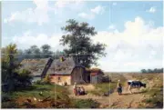 Tile Mural A Cottage On A Sunny Day Farm Kitchen Wall Backsplash Marble Ceramic