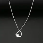 [SHMAZ] Stainless Steel Necklaces Couples Pendant Choker Men's Chain Cat Necklace For Women