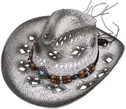 [MOBUTOFU] Straw Cowboy Hat Cowboy Hat Men Straw Hats for Men Cowgirl Hats Hat Women Hats for White Hat Light up Cowboy Hat Brown Cowgirl Hat Hard Hat Hat Funny Cowboy Hat Coffee
