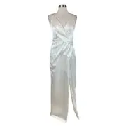 Aidan Mattox Women's Formal Dress Size 8 White Satin Sleeveless Evening Gown
