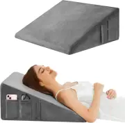 Wedge Pillow for Sleeping, 10" Bed Wedge Pillow for after Surgery, Triangle Pill