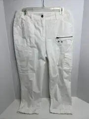 Chicos Womens .5 US 6 Capri Pants White Front Pockets Stretch Rayon Mid Rise