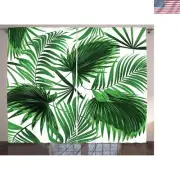Elegant Palm Leaf Curtains - Set of 2 Blackout Drapes for Modern Spaces, 108"