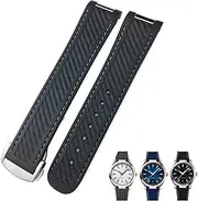 [VEVEL] 19mm 20mm Curved End Rubber Watchband Fit for Omega Seamaster 300 AT150 Aqua Terra 8900 Speedmaster Silicone Watch Strap Tools