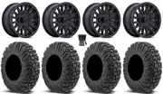 MSA Creed 15" Wheels Black 30" MotoVator Tires Polaris RZR XP 1000 / PRO XP