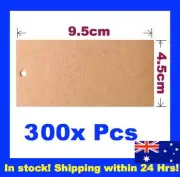 300 Brown Kraft Swing Tags Gift Wedding Bomboniere Garment Label Gun 9.5x4.5cm