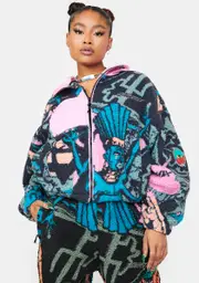 [GRIMEY] Space Lady Hooded Sherpa Jacket