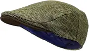 [Borges & Scott] The Sloan - Irish Tweed and Nubuck Leather Flat Cap
