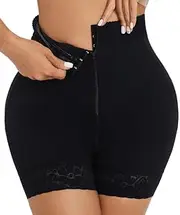 [Ｗoowayo] Faja Shorts High Waist Tummy Control Shapewear for Women Butt Lifter Panties Zipper Underwear (X-Large,Nude)