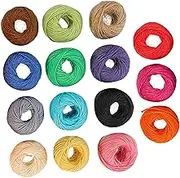 15 Rolls Colorful Jute String Braided Natural Jute Twine for DIY Crafts Present Wrapping and Home Decor for Parties Weddings and Creative Projects