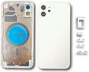 Smartex® Glass Back Cover + Frame Compatible with iPhone 12 Back Cover + Frame (White)
