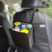 Hanging Car Trash Bag Multifunctional Leakproof Black Foldable Car Trash Can