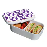 Lunch Box Food Container Snack Picnic Authentic Wood Strap Cutlery Frogs