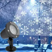 LED Snowflake Projector Light White Outdoor Waterproof Landscape Lamp Christmas