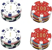 MOLUCKFU 24pcs Poker Chips Mahjong Tokens Student Learning Educational Game Toy
