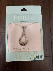 Sterling Silver Claddagh Trinity Celtic Pendant Necklace